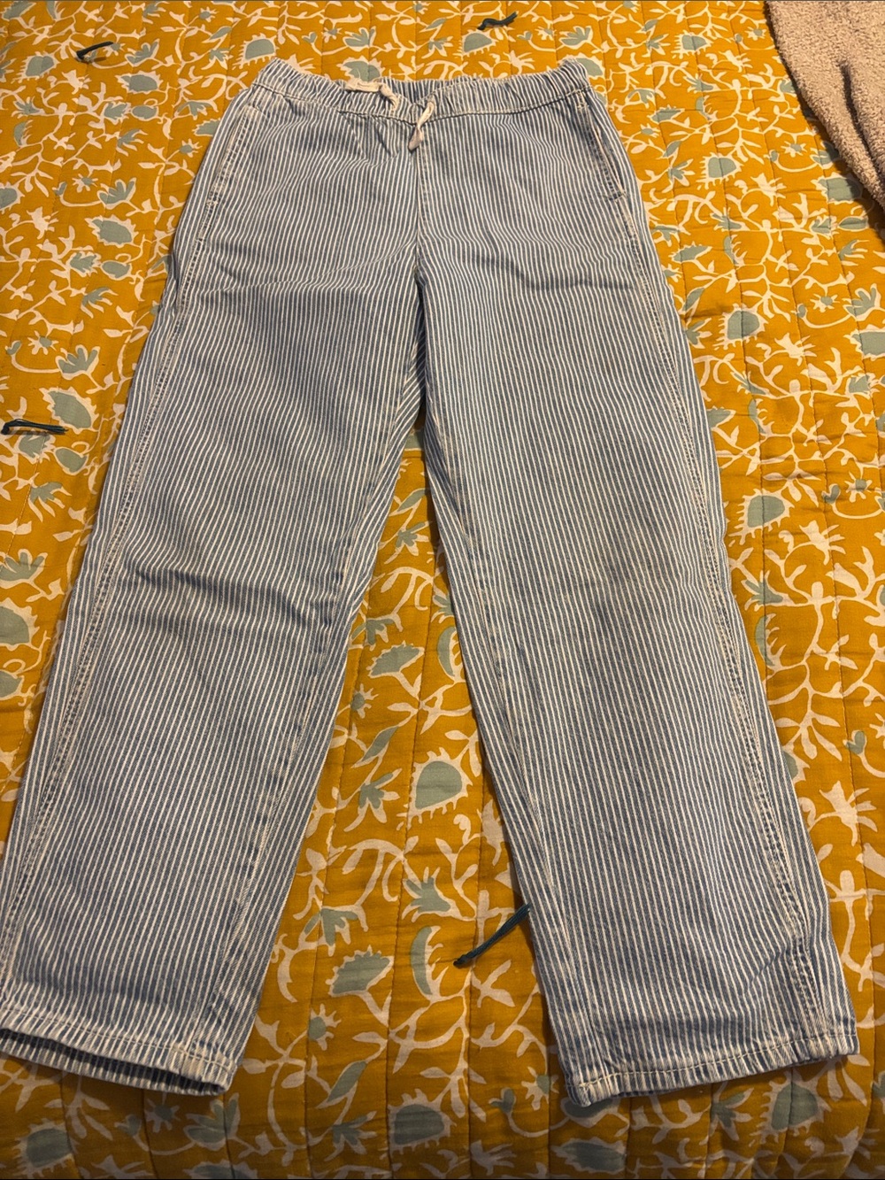 H&M Kids Pull On Jeans Striped Railroad Elastic Waist